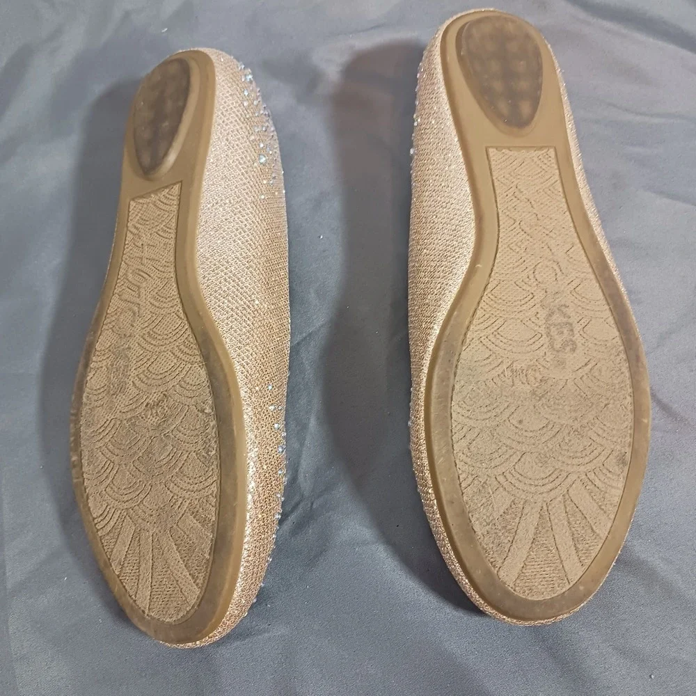 Hot Cakes Ballet Flats Womens 9M Gold Excellent Rhinestone Glitter Orleans